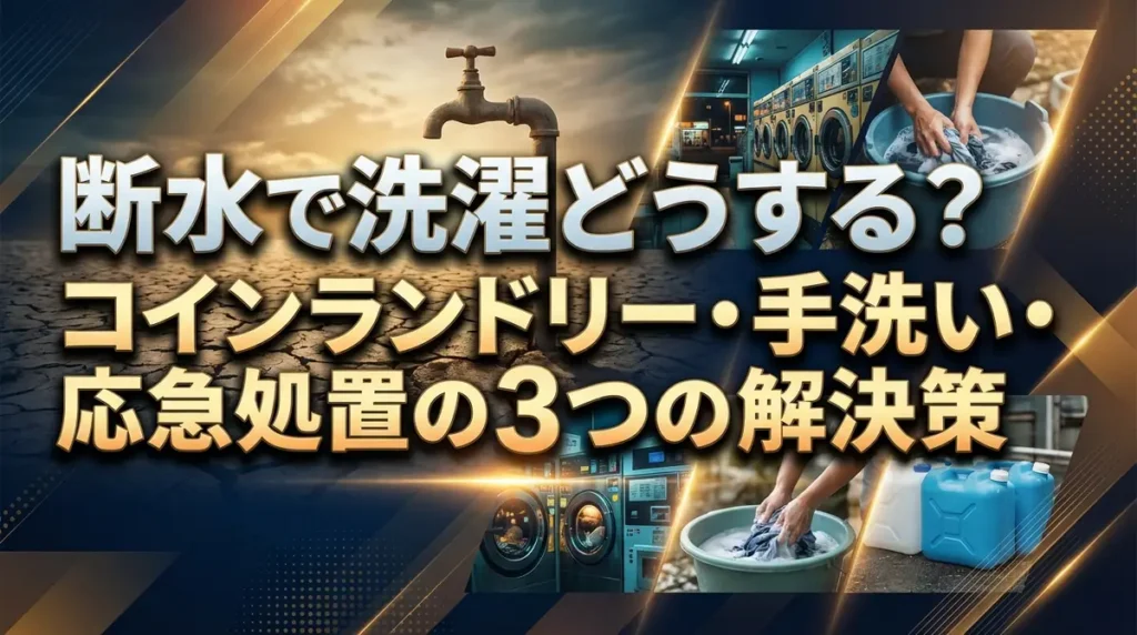 断水で洗濯どうする？コインランドリー・手洗い・応急処置の3つの解決策