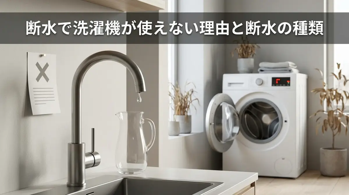 断水で洗濯機が使えない理由と断水の種類