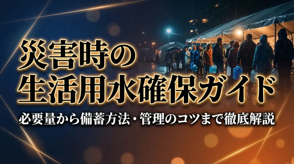 災害時の生活用水確保ガイド｜必要量から備蓄方法・管理のコツまで徹底解説