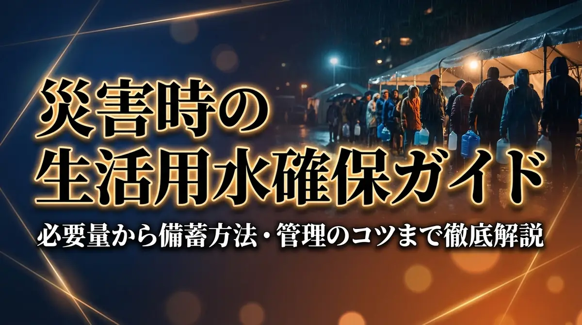 災害時の生活用水確保ガイド|必要量から備蓄方法・管理のコツまで徹底解説