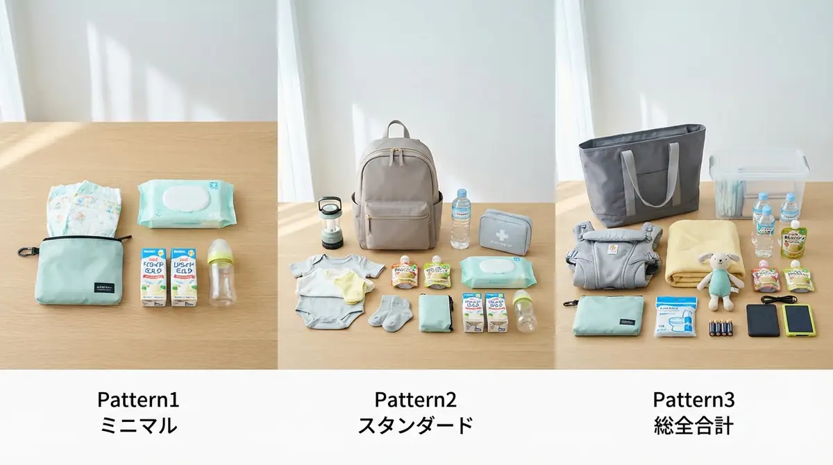 赤ちゃん用防災グッズの揃え方3パターン