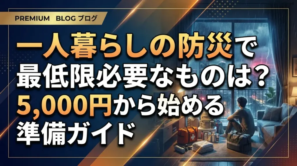 一人暮らしの防災で最低限必要なものは？5,000円から始める準備ガイド