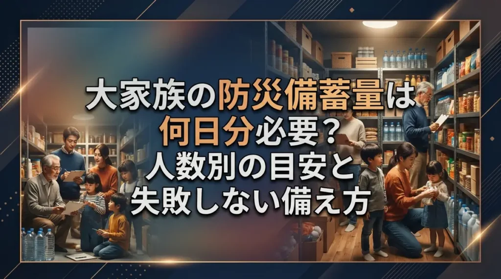 大家族の防災備蓄量は何日分必要？人数別の目安と失敗しない備え方