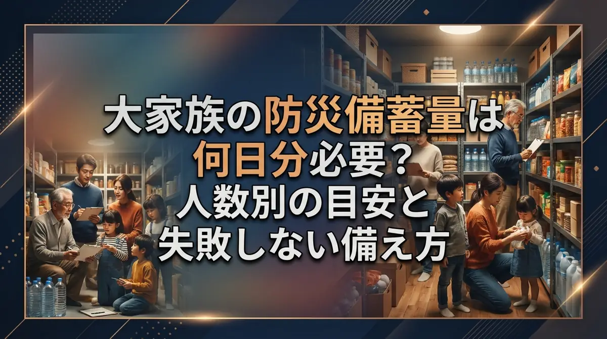 大家族の防災備蓄量は何日分必要？人数別の目安と失敗しない備え方