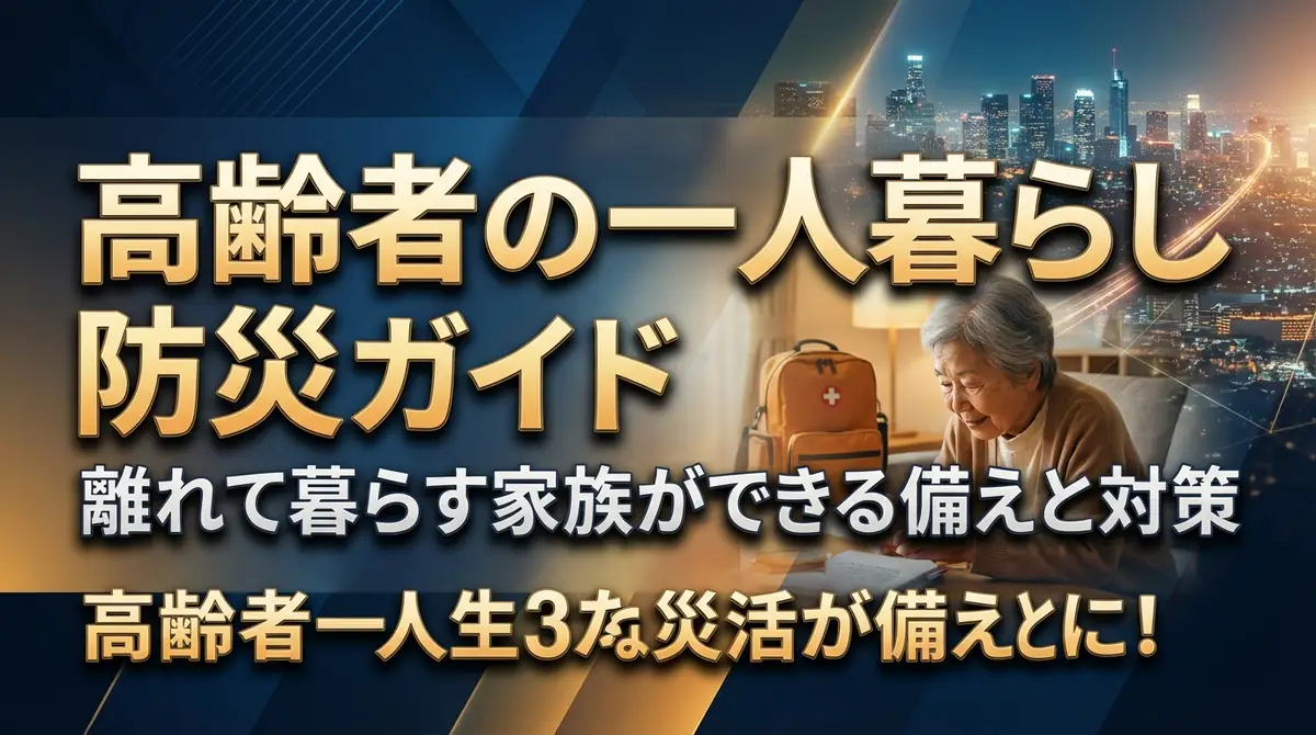 高齢者の一人暮らし防災ガイド｜離れて暮らす家族ができる備えと対策